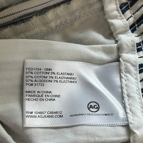 AG Adriano Goldschmied The Juliette Nautical High Rise Shorts Navy White sz 26 - Picture 6 of 7